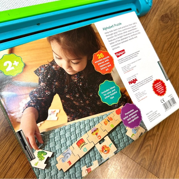 Highlights Wooden Alphabet Puzzle & Magnetic Drawing Board - Picture 4 of 4